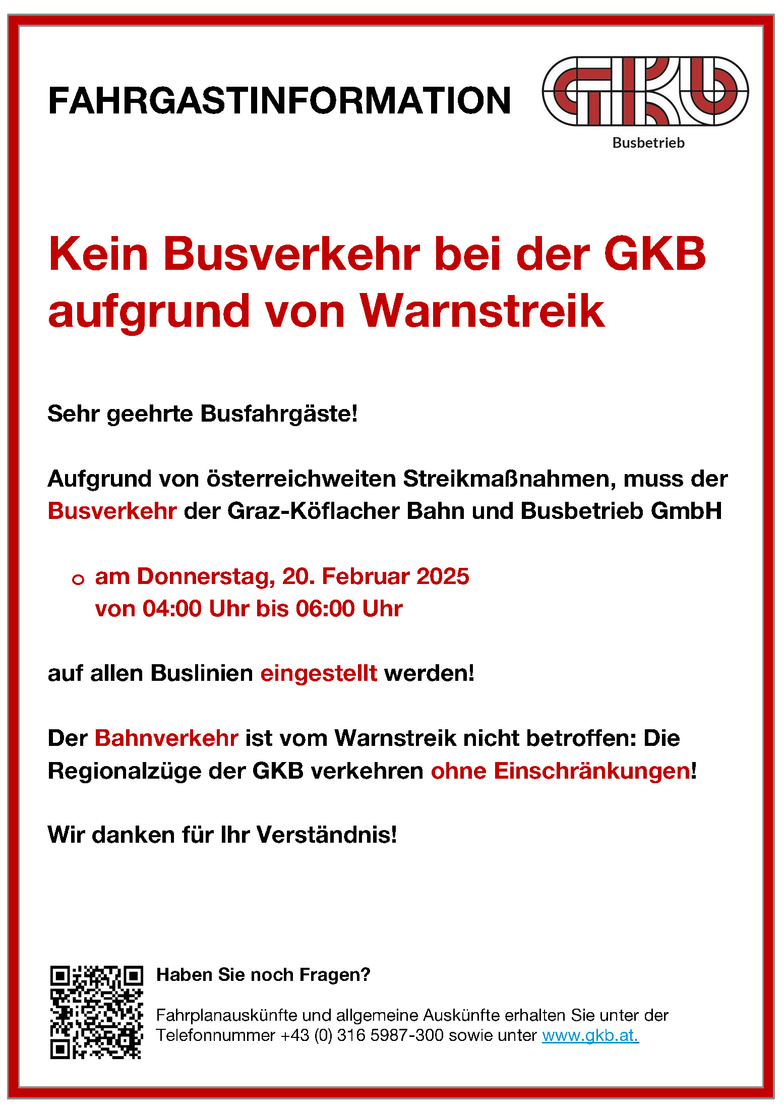 Warnstreik Busbetrieb