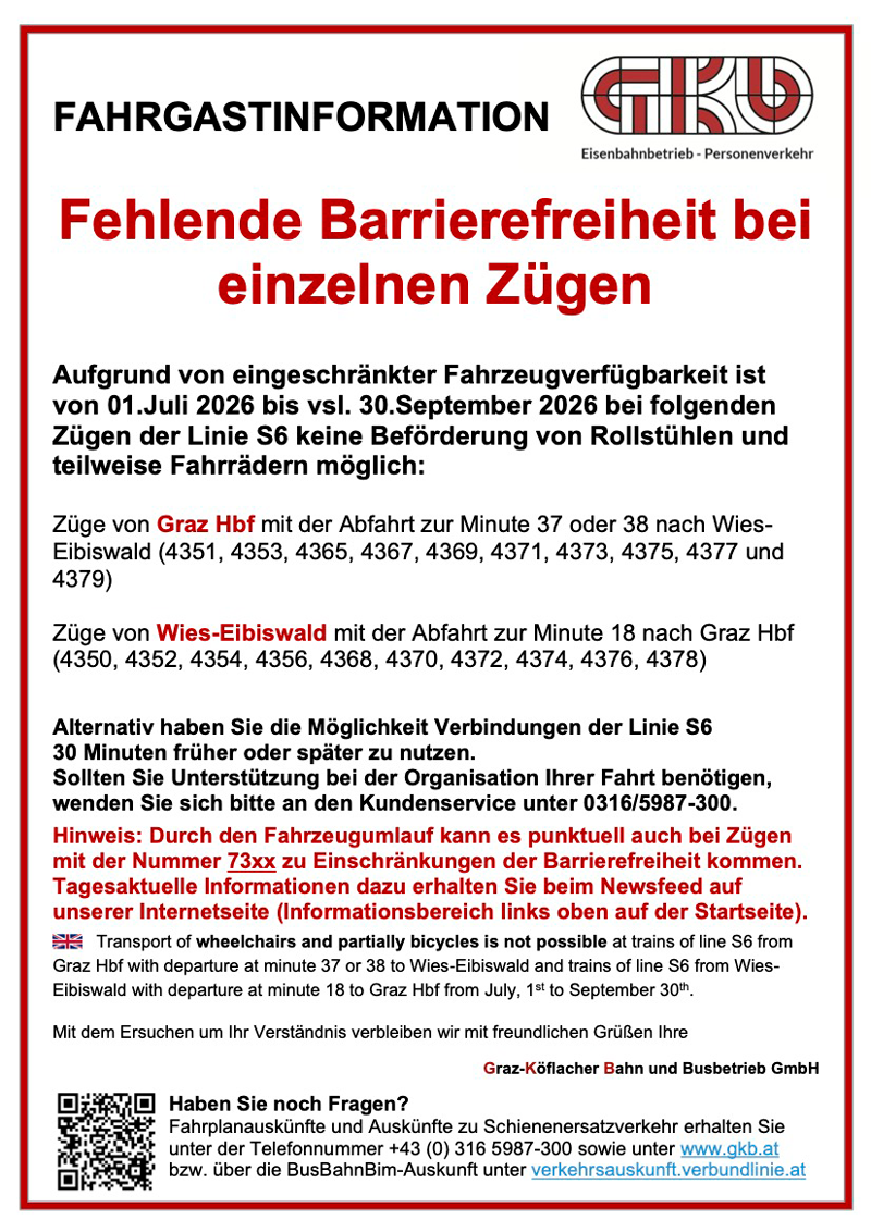 Fehlende Barrierefreiheit bei einzelnen Zügen