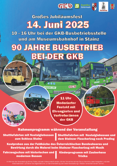 GKB feiert Jubiläum 90 Jahre Busbetrieb - Großes Busbetriebsstellenfest in Stainz