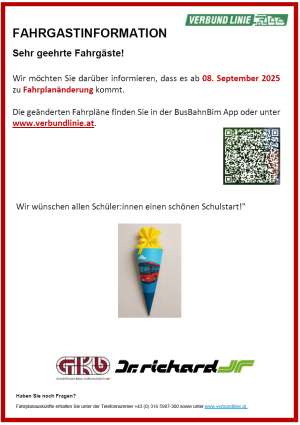 Fahrgastinformation: Schulstart bringt geänderte Fahrzeiten!